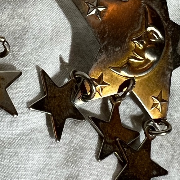 Star stud with dangling star earrings - Picture 3 of 3